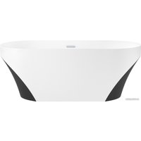 Ванна Wellsee Croquis 166x77 230302001 (отдельностоящая ванна матовый белый/матовый черный, экран, ножки, сифон-автомат хром)