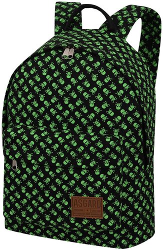 Городской рюкзак Asgard Р-5137Х (Череп Мелкий черно-зеленый)