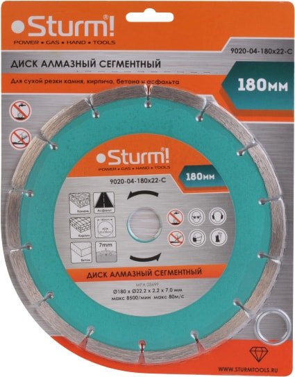 

Отрезной диск алмазный Sturm 9020-04-180x22-C