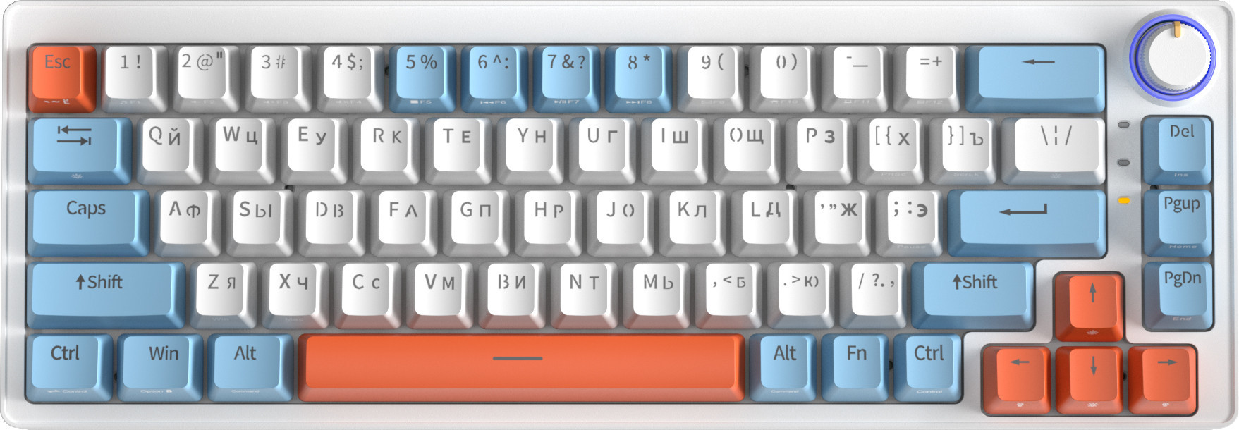 

Клавиатура Cyberlynx ZA68 White Blue Orange (TNT Yellow)