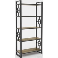 Стеллаж Hype Mebel Квадро 80x200 (черный/дуб галифакс олово)