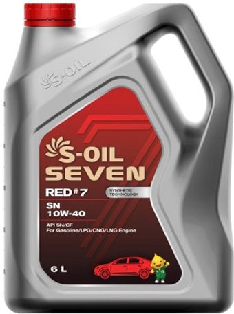 Моторное масло S-OIL RED #7 SN 10W-40 6л