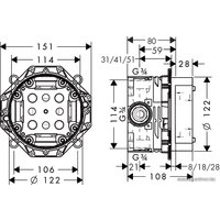 Монтажная коробка Hansgrohe iBox universal 01800180