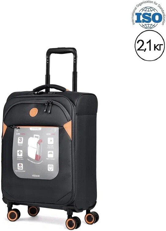 

Чемодан-спиннер Verage Cambridge-II 20077W-1 55 см (черный)