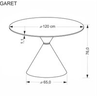 Кухонный стол Halmar Garet 120/76 (белый мрамор/черный)