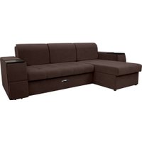 Диван Сириус Лидер-13 с оттоманкой НПБ 285x165 (Eva 04 велюр темно-коричневый)