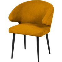 Стул с подлокотниками СоюзРегионПоставка Томас (Муар черный/Велюр Velluto 08/Горчичный) СРП-067