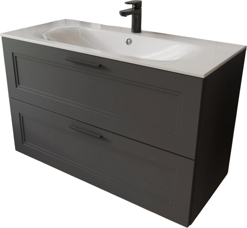 TERMINUS Тумба с умывальником Классик 100x62x45 с 2 ящиками CLA101002701601O (графит)