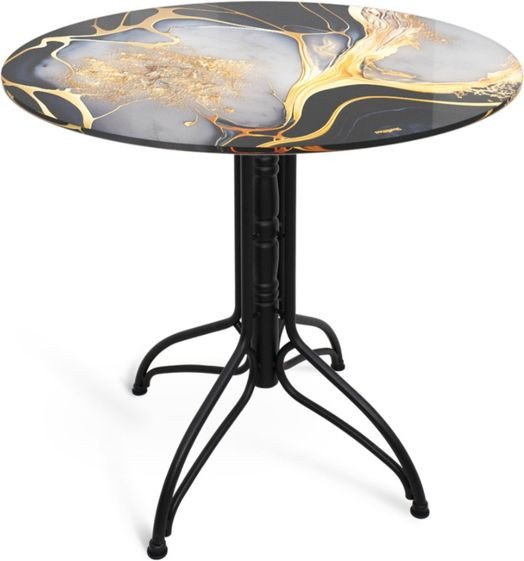 

Кухонный стол Sheffilton SHT-TU25/TT32 80 стекло/МДФ (черный муар/черный алмаз)