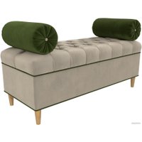 Банкетка Лига диванов Глория 113671 (микровельвет бежевый/зеленый/зеленый)