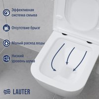 Унитаз подвесной Lauter Nuremberg 21811 + 21901002 (белый, с кнопкой смыва 219702F белый)