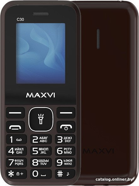 Кнопочный телефон Maxvi C30 (коричневый)