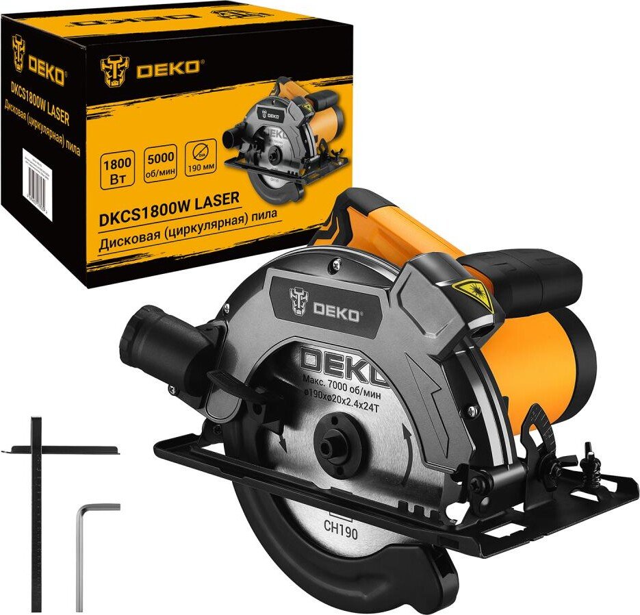 

Дисковая (циркулярная) пила Deko DKCS1800W Laser 086-1012