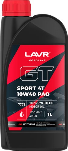 Моторное масло Lavr GT Sport 4T 10W-40 SN 1л