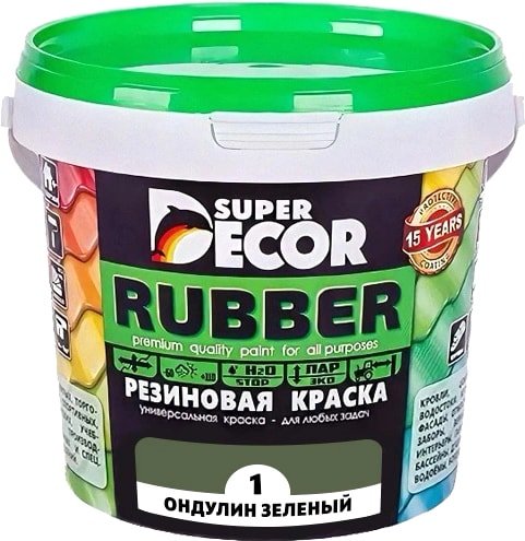 

Краска Super Decor Rubber 1 кг (№01 ондулин зеленый)