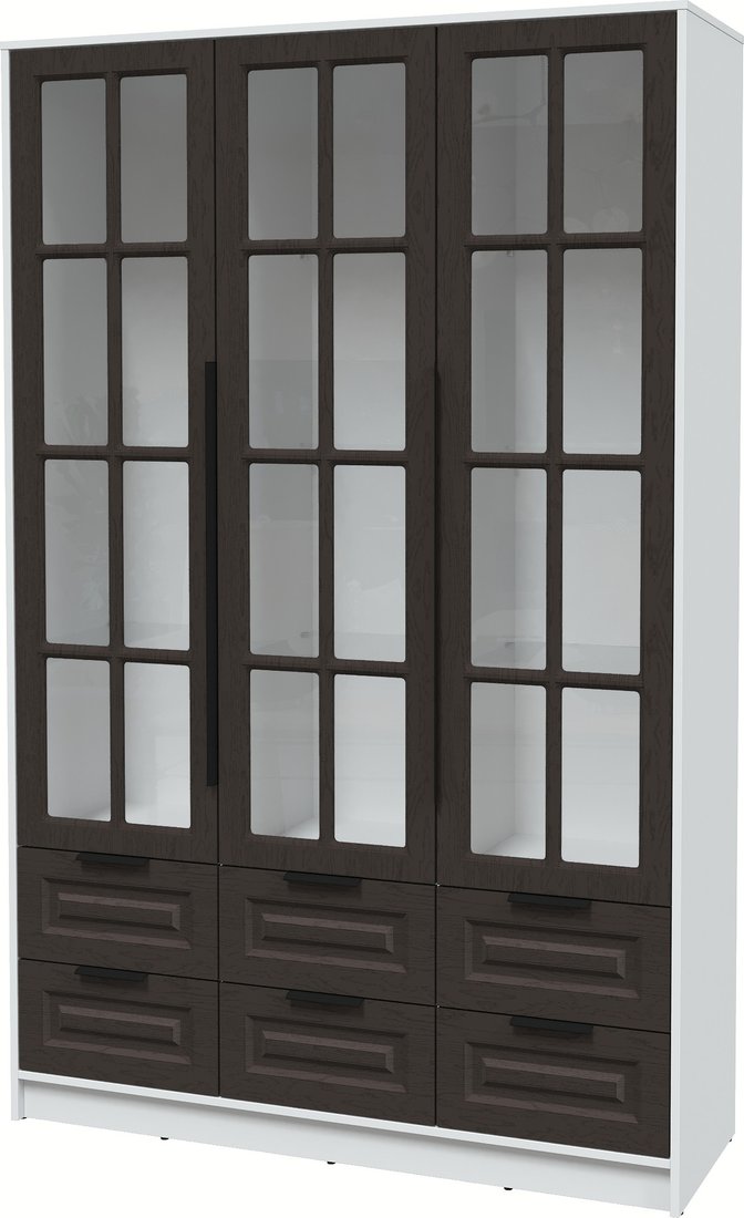 

Шкаф-витрина Интерлиния Концепт КТ-ШВ3 Деко (белый платинум/дуб английский)