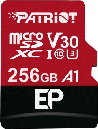 Карта памяти Patriot microSDXC EP Series PEF256GEP31MCX 256GB (с адаптером)