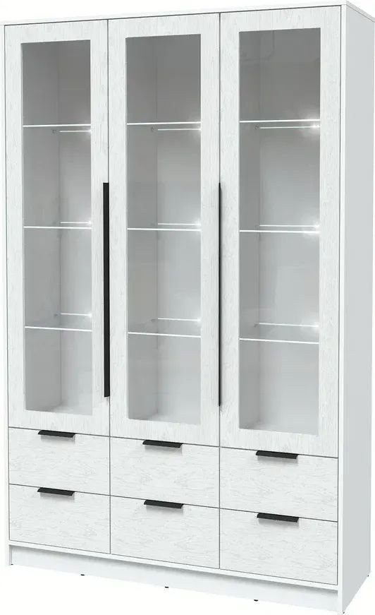 

Шкаф-витрина Интерлиния Концепт КТ-ШВ3 с подсветкой Глосс (белый платинум/дуб полярный)