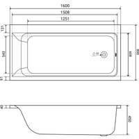 Ванна Lauter Seraphina 160x80 2112160R (с ножками и сифоном 21Y11022 белый)