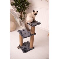 Когтеточка Kogti 3 этажа (серый с лапками)