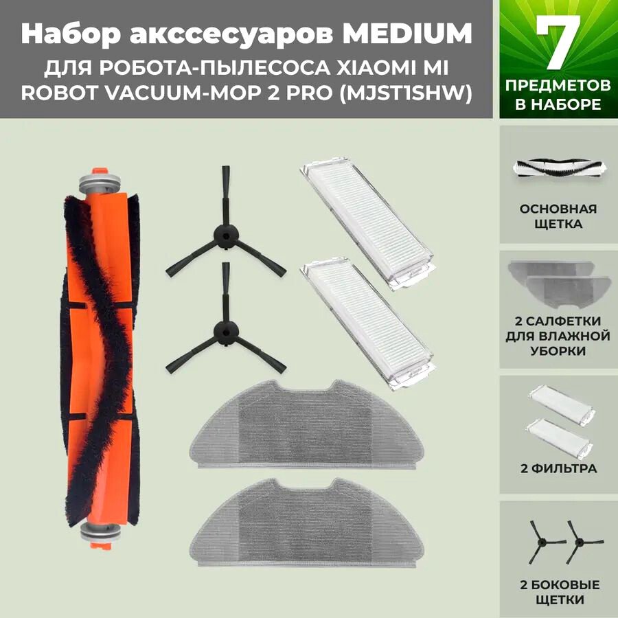 

Набор аксессуаров USBTOP для Xiaomi Mi Robot Vacuum-Mop 2 Pro (MJST1SHW) (черные боковые щетки) 558317