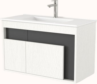 Дабер Тумба под умывальник 016 WeltWasser Deilbach 7517-80 Т16.8W.0.20 (белый древесный/серый)