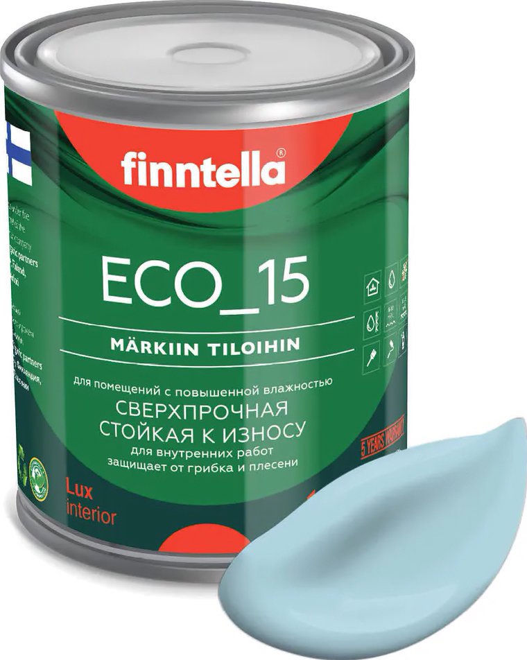 

Краска Finntella Eco 15 Taivaallinen F-10-1-1-FL017 0.9 л (нежно-голубой)