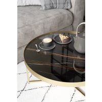 Журнальный столик Калифорния мебель Ориндж (сахара нуар/золото)