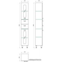  Какса-А Шкаф-пенал Витраж 30 с корзиной
