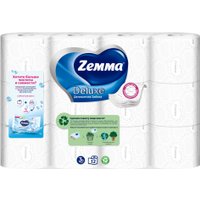 Туалетная бумага Zemma Deluxe Деликатная Забота 3 слоя (12 рулона)