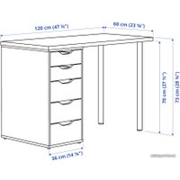 Стол Ikea Лагкаптен/Алекс 494.170.59 (черно-коричневый/черный)