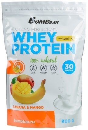 

Протеин сывороточный (концентрат) Bombbar Whey Protein (900 г, банан/манго)