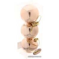 Елочная игрушка Серпантин Глянец шар 6 см 3 шт (шампань) 201-0833