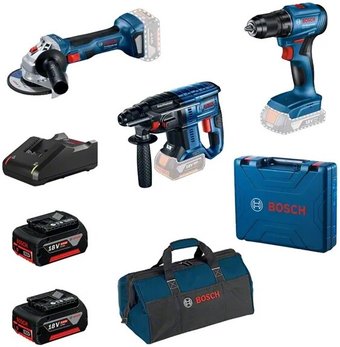 Bosch 0615990N1Y (шуруповерт, перфоратор, болгарка, 2 АКБ, сумка)