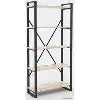 Стеллаж Hype Mebel Стандарт-2 50x170 (черный/древесина белая)