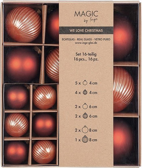 

Елочная игрушка Inge's Christmas One-Two-Tree! 16408P418 (16шт, терракотовый)