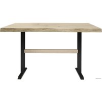 Кухонный стол Buro7 Двутавр 120 (с обзолом и сучками, дуб беленый/черный)