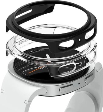 Чехол Ringke Slim для Galaxy Watch 8 44mm Clear(1шт) + Matte Black(1шт)