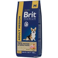 Сухой корм для собак Brit Premium Dog Adult Medium курица 15 кг