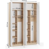 Шкаф распашной Soma Lord Lite 4-х створчатый 160x240 (дуб сонома/белый)