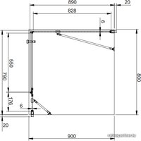 Душевой уголок Omnires Manhattan ADC80X-A+ADR90X