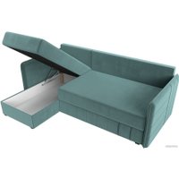 Угловой диван Лига диванов Слим левый (велюр бирюзовый)