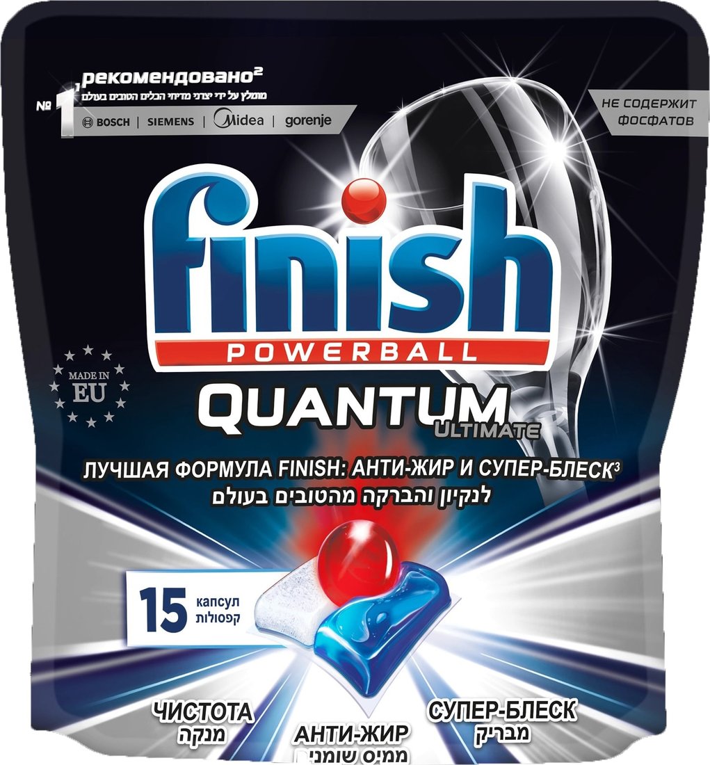 

Капсулы для посудомоечной машины Finish Quantum Ultimate дойпак (15 шт)