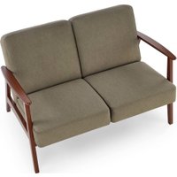 Диван Halmar Milano 2S tap. Castel 39 (оливковый/орех)