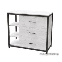 Комод Millwood Neo Loft К-1.1 СМ Л (дуб белый Craft-металл черный)