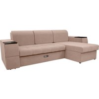 Диван Сириус Лидер-13 с оттоманкой НПБ 285x165 (Eva 02 велюр светло-бежевый)