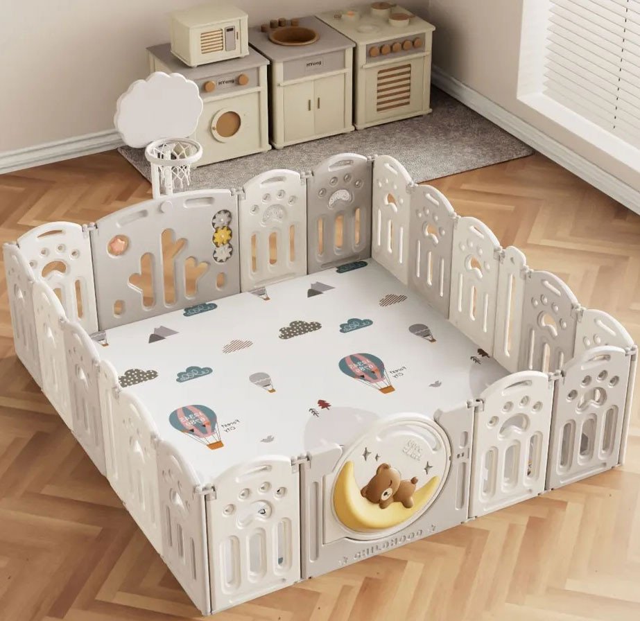 

Игровой манеж UNIX kids DeLuxe Grey 180x200