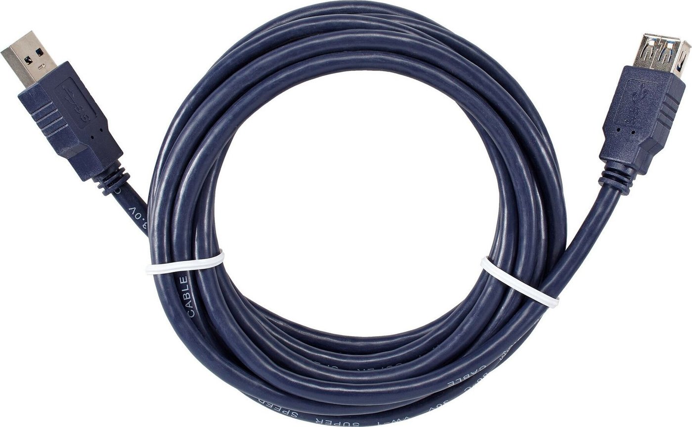 Удлинитель VCOM VUS7065-3M USB Type-A - USB Type-A (3 м, синий)