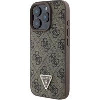 Чехол для телефона Guess PU 4G Triangle Diamond metal logo для iPhone 16 Pro Max GUHCP16XP4TDPW