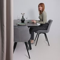 Кухонный стол Lepremo AV 2122 МДФ+керамика раздвижной 1400-2000x850 (черный матовый Shakespeare/черный)